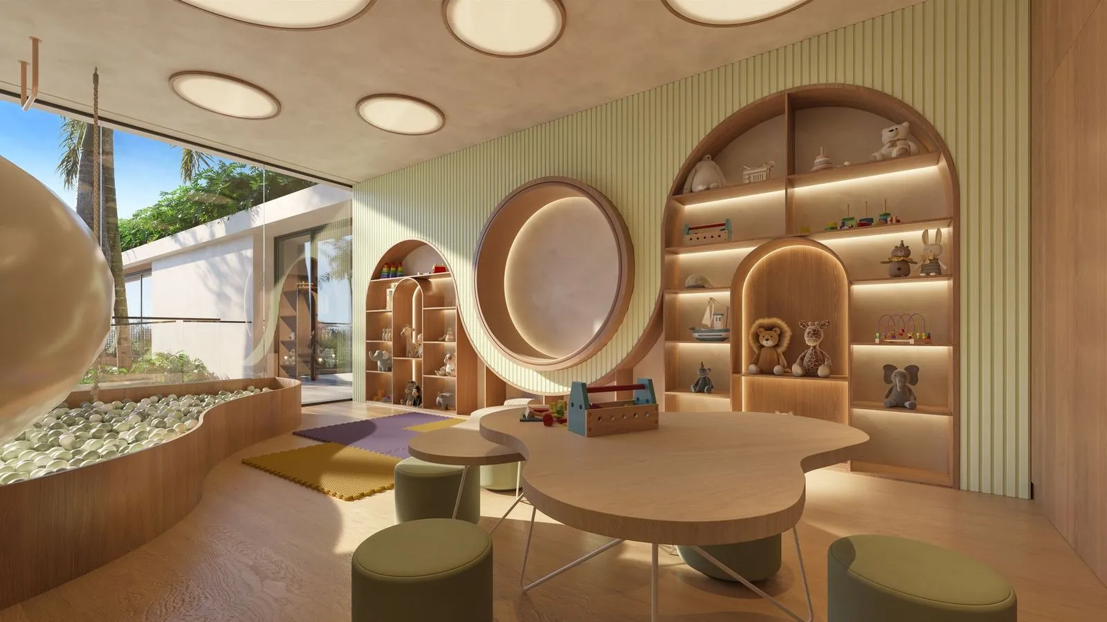 Área Kids — estrutura de lazer do Jardins Residencial Resort, em Contagem