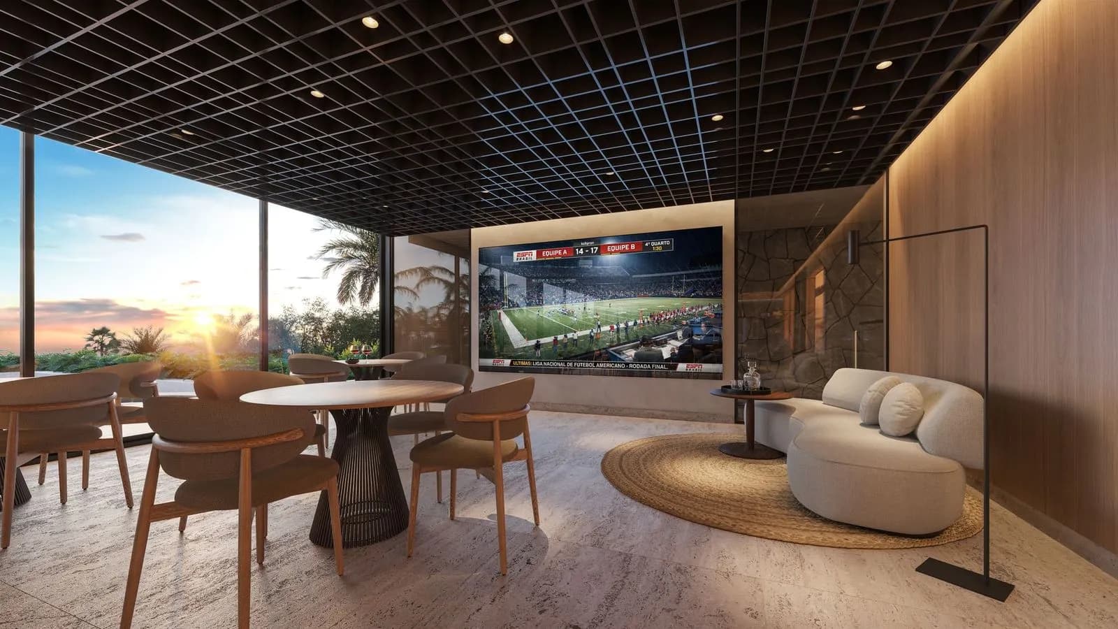 Sports Bar — estrutura de lazer do Jardins Residencial Resort, em Contagem