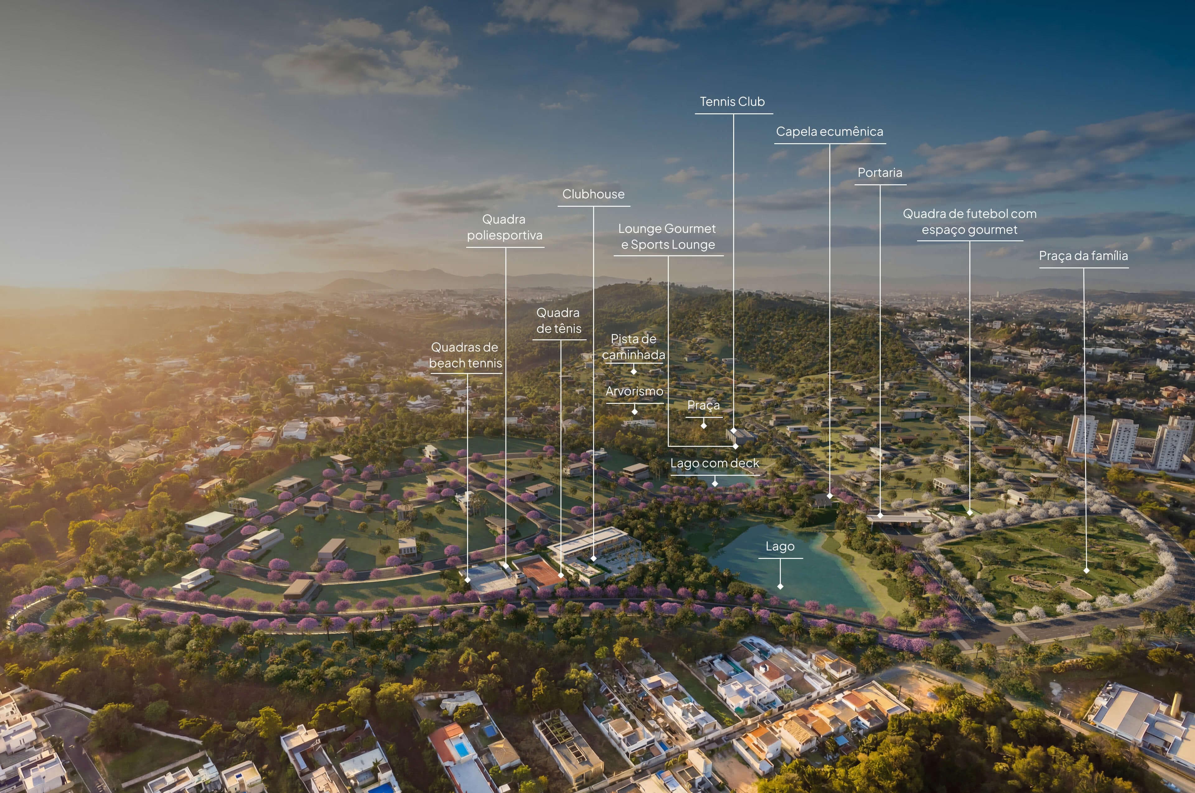 Masterplan aéreo do Jardins Residencial Resort, em Contagem
